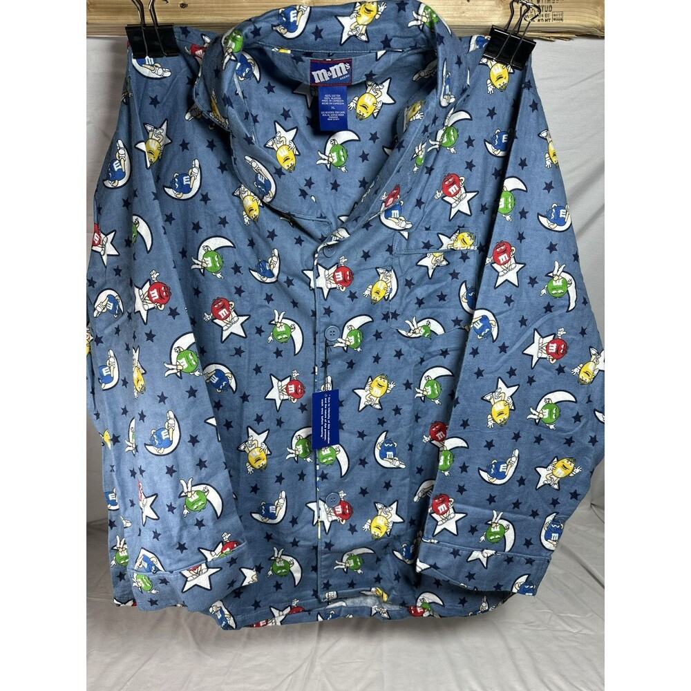 NWT- Vintage M&M’s Men’s Sleepwear Set Size X-Large Button Down RARE  ~NEW~